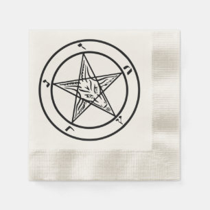 Baphomet Pentagram Satanic Coined Cocktail Napkin