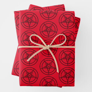 Baphomet Pentagram Satanic  Wrapping Paper Sheets