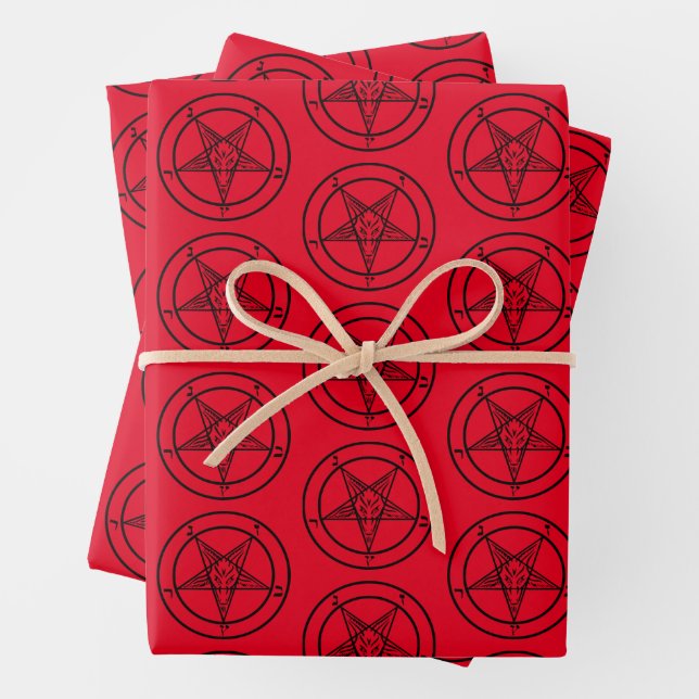 Baphomet Pentagram Satanic  Wrapping Paper Sheets (In situ)