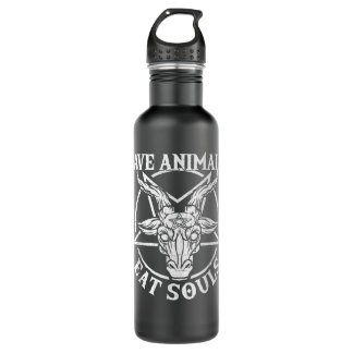 Baphomet & Pentagram, Save Animal Eat Souls Gothic 710 Ml Water Bottle