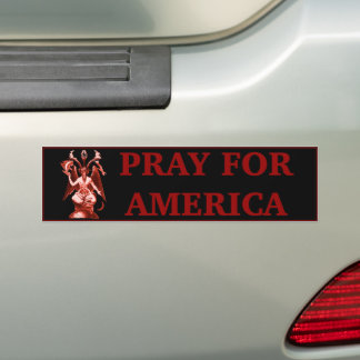 Baphomet Pray for America Bumper Sticker