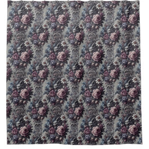 Baphomet’s Bouquet – Gothic Occult Floral Shower Curtain