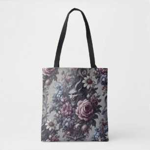 Baphomet’s Bouquet – Gothic Occult Floral  Tote Bag