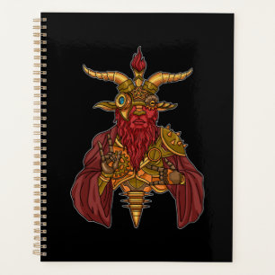 Baphomet Satanism Steampunk Black Goat Hail Satan Planner