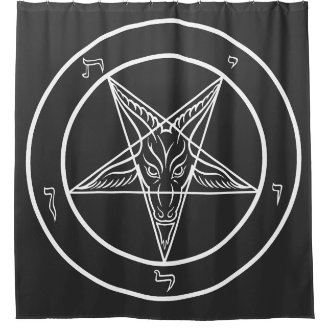 Baphomet Sigil CoS 6' Ritual Chamber Drape or Shower Curtain (Front)