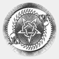 Baphomet sigil round sticker