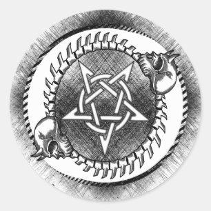 Baphomet sigil round sticker
