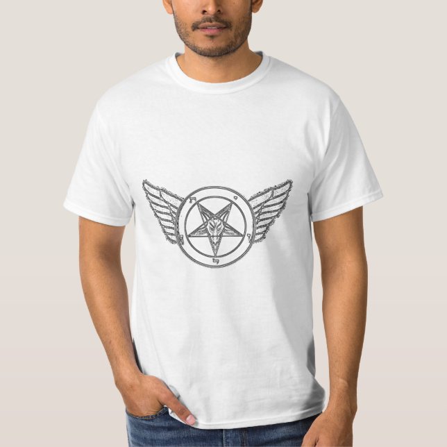 Baphomet Sketch With Wings T-Shirt (Front)