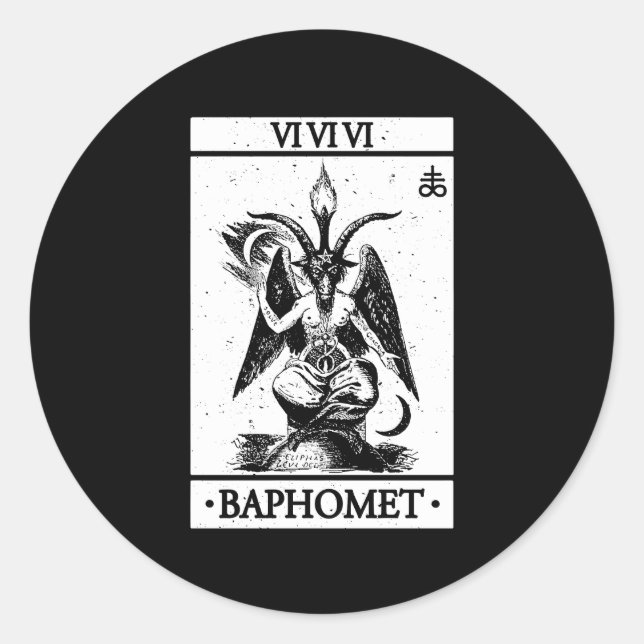 Baphomet Tarot Card Satanic Occul Classic Round Sticker (Front)