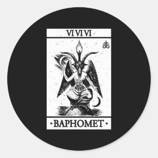 Baphomet Tarot Card Satanic Occul Classic Round Sticker