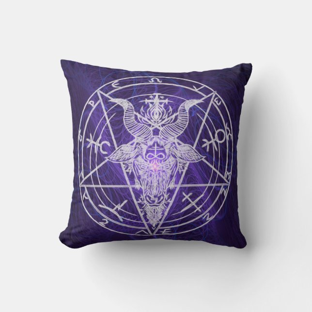 Baphomet Void Energy Black Light Cushion (Front)