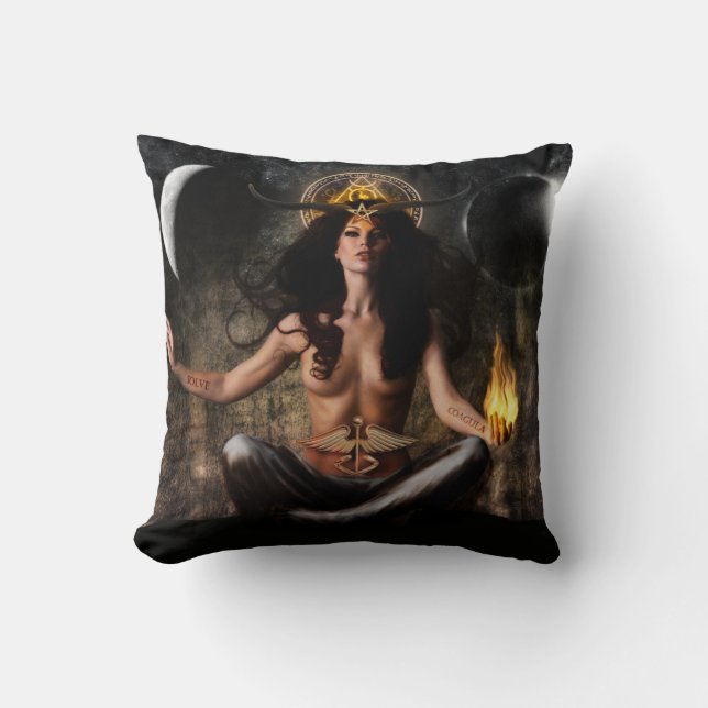 Baphomet Witch Goddess Cushion (Front)
