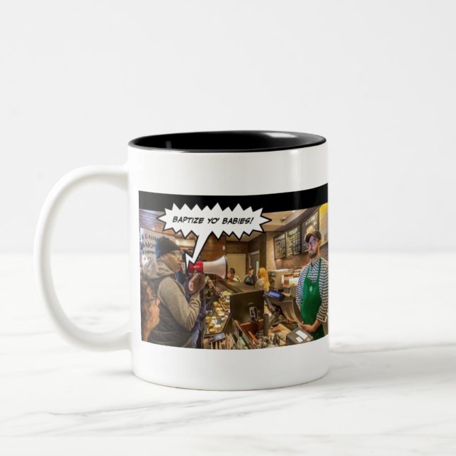 Baptise Yo Babies Two-Tone Coffee Mug (Left)