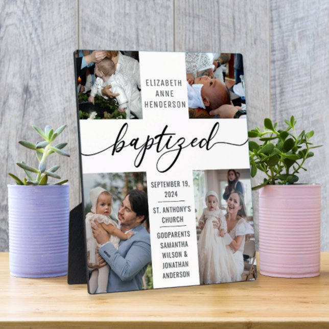 Baptised Photo Collage Baptism Keepsake Plaque (Creator Uploaded)
