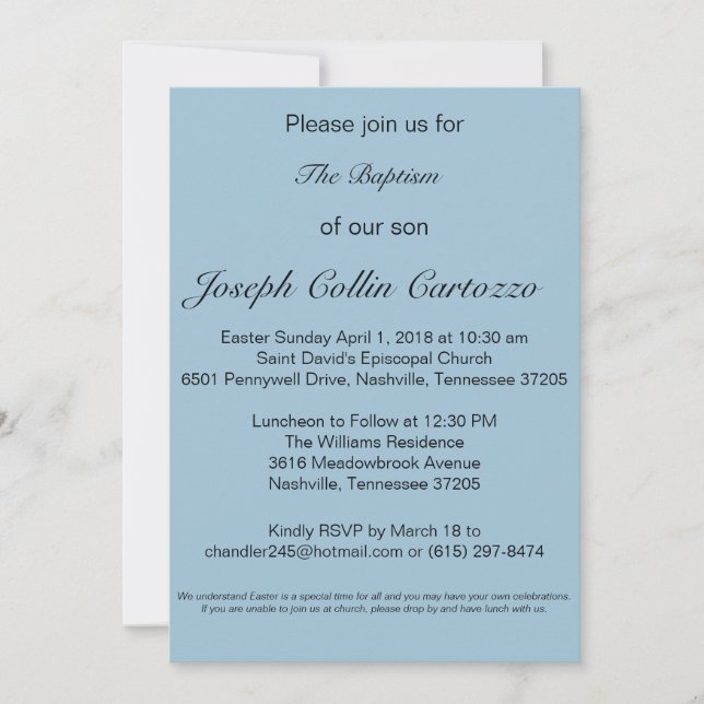 Baptisim Invite (Front)