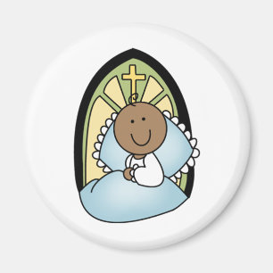 Baptism African American Baby Boy Magnet