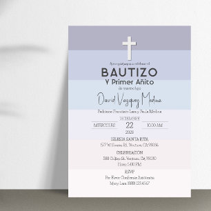 Baptism and First Birthday Minimalist  Invitation
