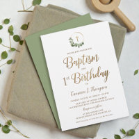 Baptism and first Birthday Wreath Gold Cross
