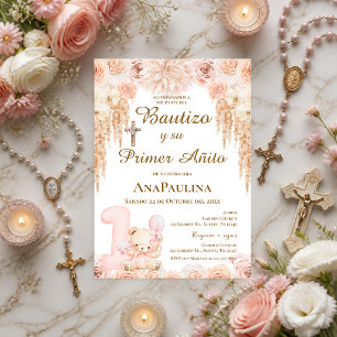 Baptism and first year invitation in Spanish