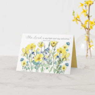 Baptism Anniversary Psalms Scripture Wildflowers Card