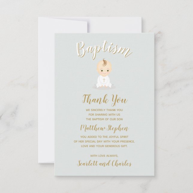 Baptism Baby Boy Invitation (Front)