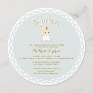 Baptism Baby Boy Invitation