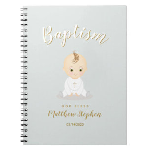 Baptism Baby Boy Notebook