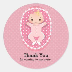 Baptism baby classic round sticker