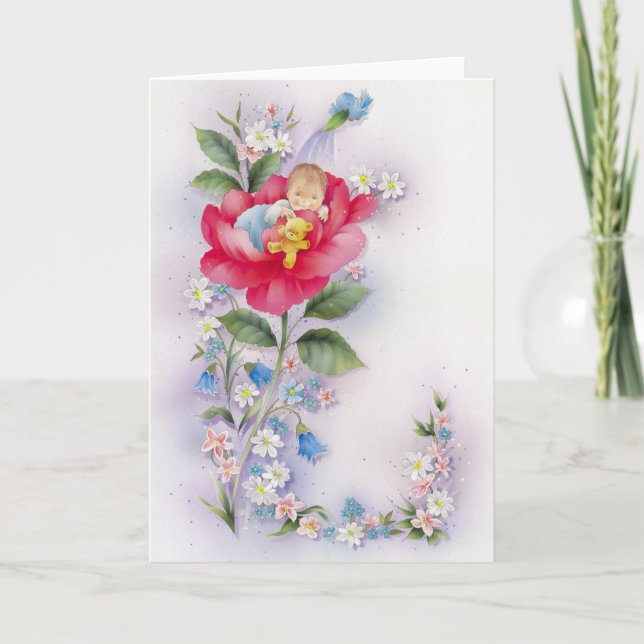 Baptism baby girl card (Front)