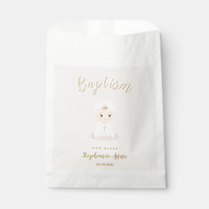Baptism Baby Girl with Bonnet Favour Bag