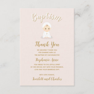 Baptism Baby Girl with Bonnet Invitation