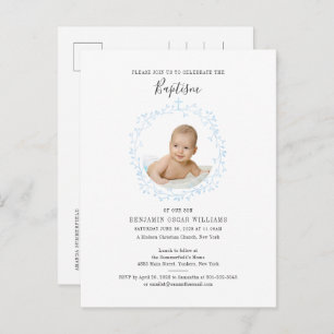 Baptism Baby Photo Christian Religious Event Invitation Postcard