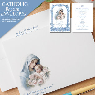Baptism Blessed Mother and Child Scripture Envelope
