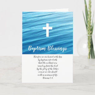 Baptism blessings, Christian folded card