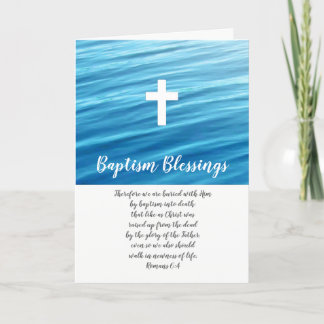 Baptism blessings, Christian folded card