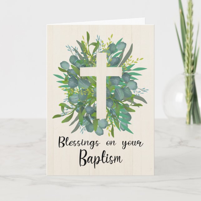Baptism Blessings for a Boy Card (Front)