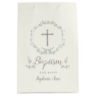 Baptism Blue and Green Leaf Wreath