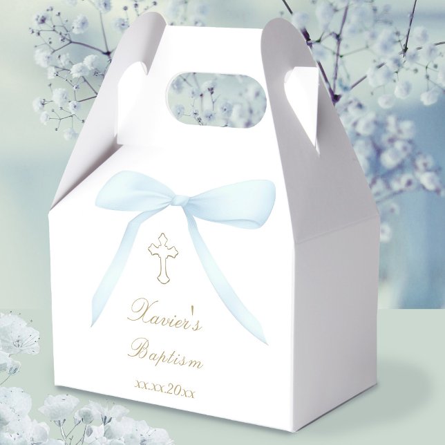 Baptism blue bow favour box (Creator Uploaded)