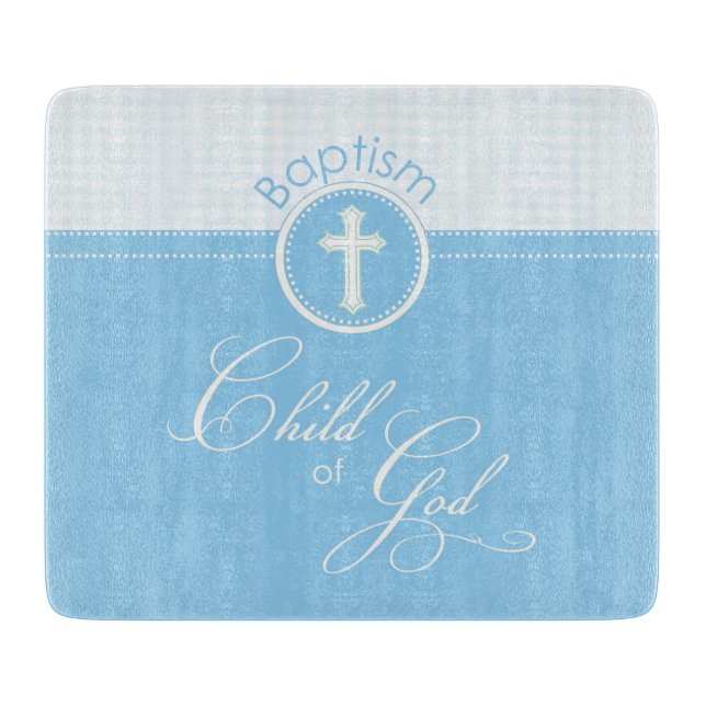 Baptism Blue Child of God, Customisable Cutting Board (Front)