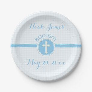 Baptism Blue Child of God, Customisable Paper Plate