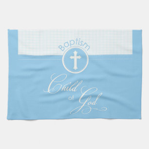 Baptism Blue Child of God, Customisable Tea Towel
