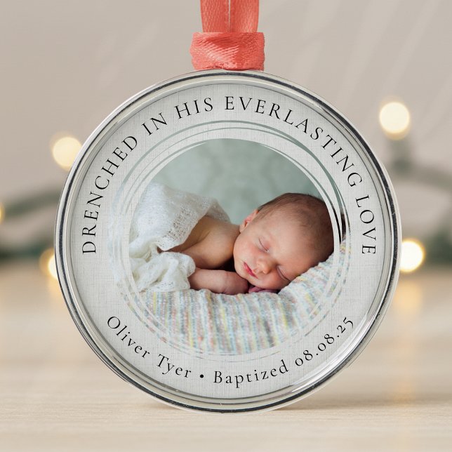 Baptism Boy Girl Photo Keepsake  Metal Ornament (Creator Uploaded)