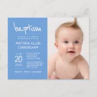 Baptism Boy | Modern + Simple Photo Invitation