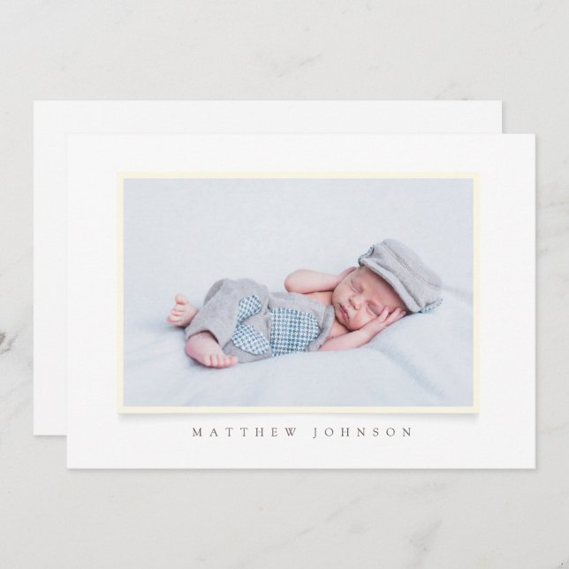 Baptism Boy | Simple and Modern Custom Photo Invitation (Front/Back)