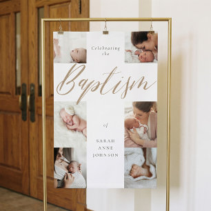 Baptism Celebration Photo Collage Party Keepsake  Banner