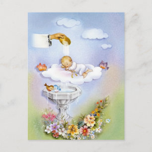 Baptism christening baby postcard