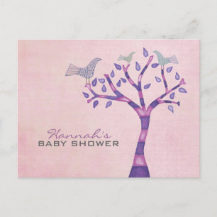 Baptism Christening Bird Trio in Tree Party Invite