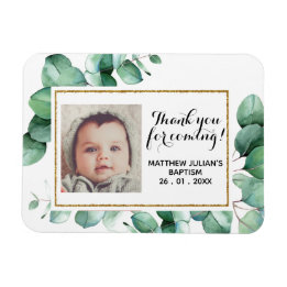 Baptism Christening Eucalyptus Greenery THANK YOU  Magnet