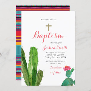 Baptism Christening Invitation - Baby Girl Invite