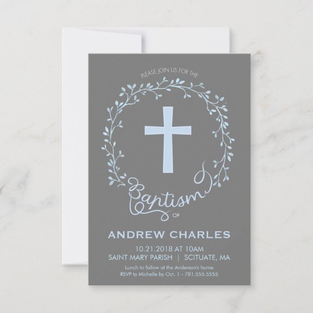 Baptism, Christening Invitation - Custom (Front)